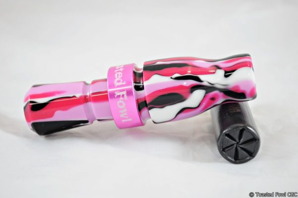 Acrylic Mallard Call - Black & Berry Camo w/ Pink Band