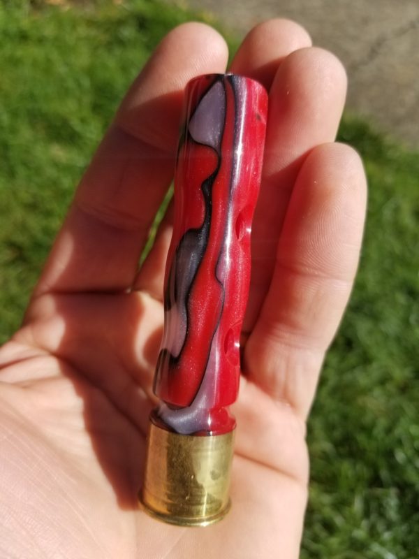 Acrylic Duck Whistle - Fire and Ice in hand