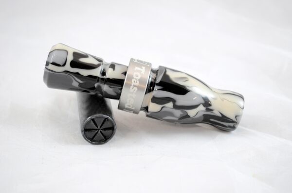 Urban Camo - "Shaken Not Stirred" Acrylic Mallard Duck Call - Gun Metal Band Exhaust Left