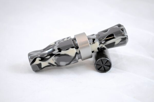 Urban Camo - "Shaken Not Stirred" Acrylic Mallard Duck Call - Gun Metal Band Exhaust Right