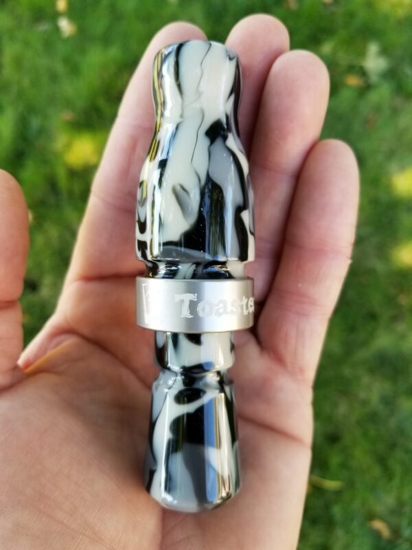 Urban Camo - "Shaken Not Stirred" Acrylic Mallard Duck Call - Gun Metal Band Hand-Shade