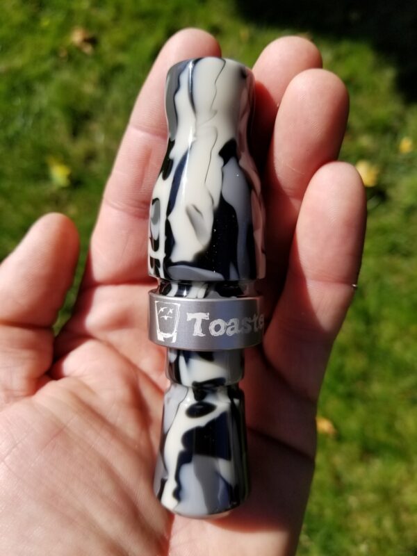 Urban Camo - "Shaken Not Stirred" Acrylic Mallard Duck Call - Gun Metal Band Hand Sun