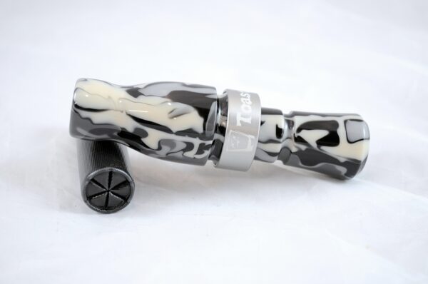 Urban Camo - "Shaken Not Stirred" Acrylic Mallard Duck Call - Gun Metal Band Mouth Left