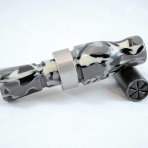 Urban Camo - "Shaken Not Stirred" Acrylic Mallard Duck Call - Gun Metal Band 1500px Mouth Right